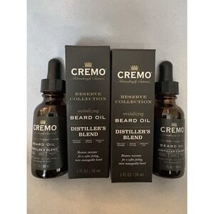 NEW Cremo Beard Oil Distiller's Blend 1 FL OZ Each Reserve Collection Lot of 2